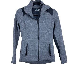 Athleta Stronger Black & Charcoal Gray Zip Up Hoodie Jacket